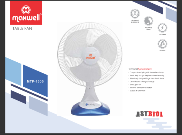 Maxwell MTF-1505 Table Fan
