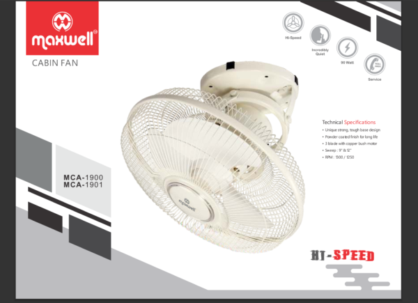 Maxwell MCA-1900 / MCA-1901 Cabin Fan